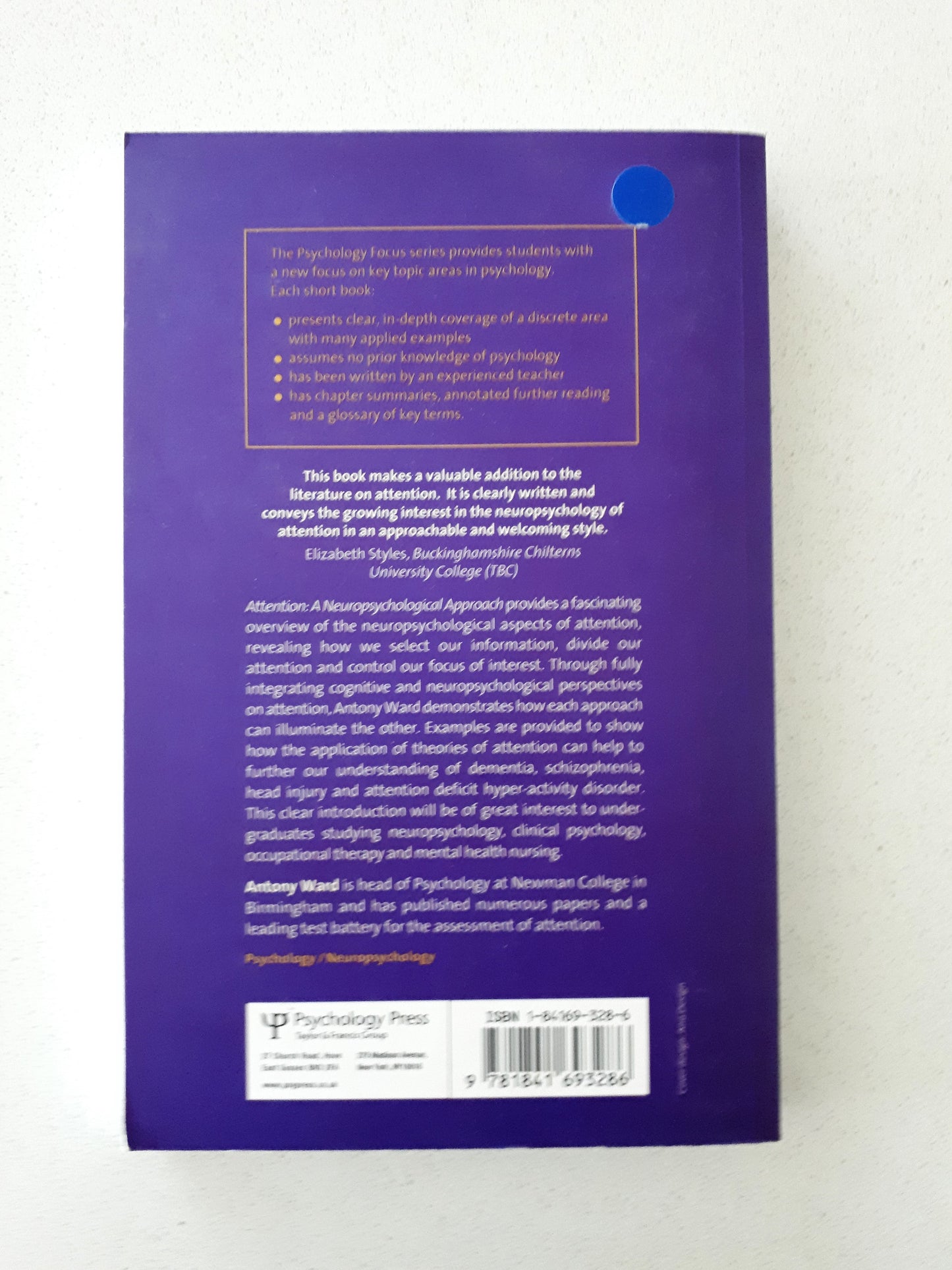 Attention: A Cognitive Neuropsychological Approach by Tony Ward