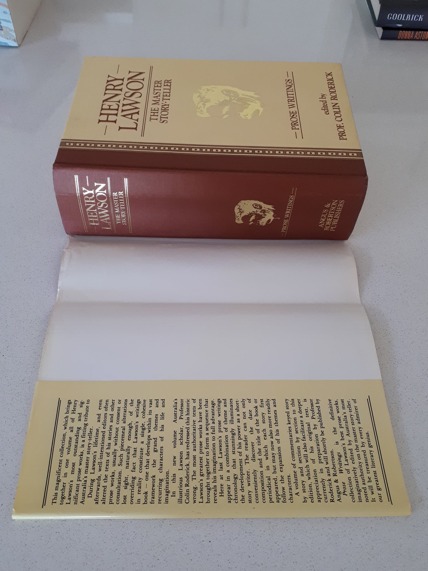 Henry Lawson The Master Story Teller edited by Prof. Colin Roderick