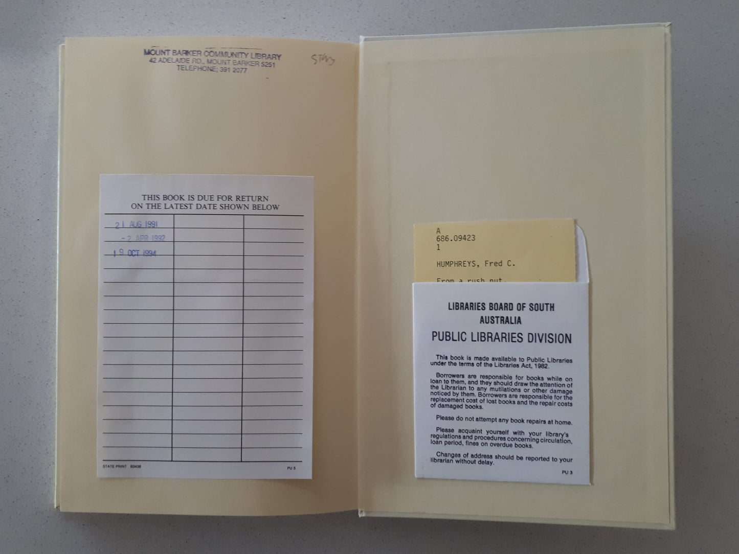 From a Rush Hut ... by Fred C. Humphreys