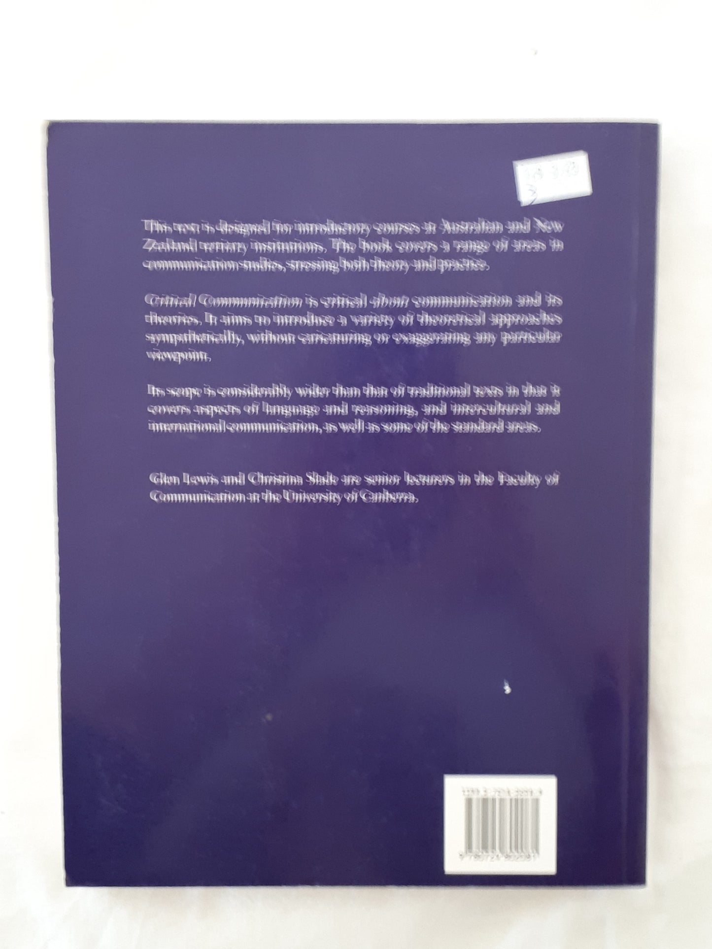 Critical Communication by Glen Lewis and Christina Slade