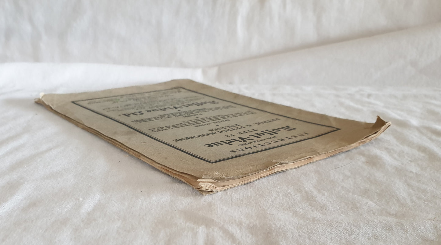 Instructions for Operating Moffat-Virtue Type V3 Petrol & Petrol-kerosene Engines