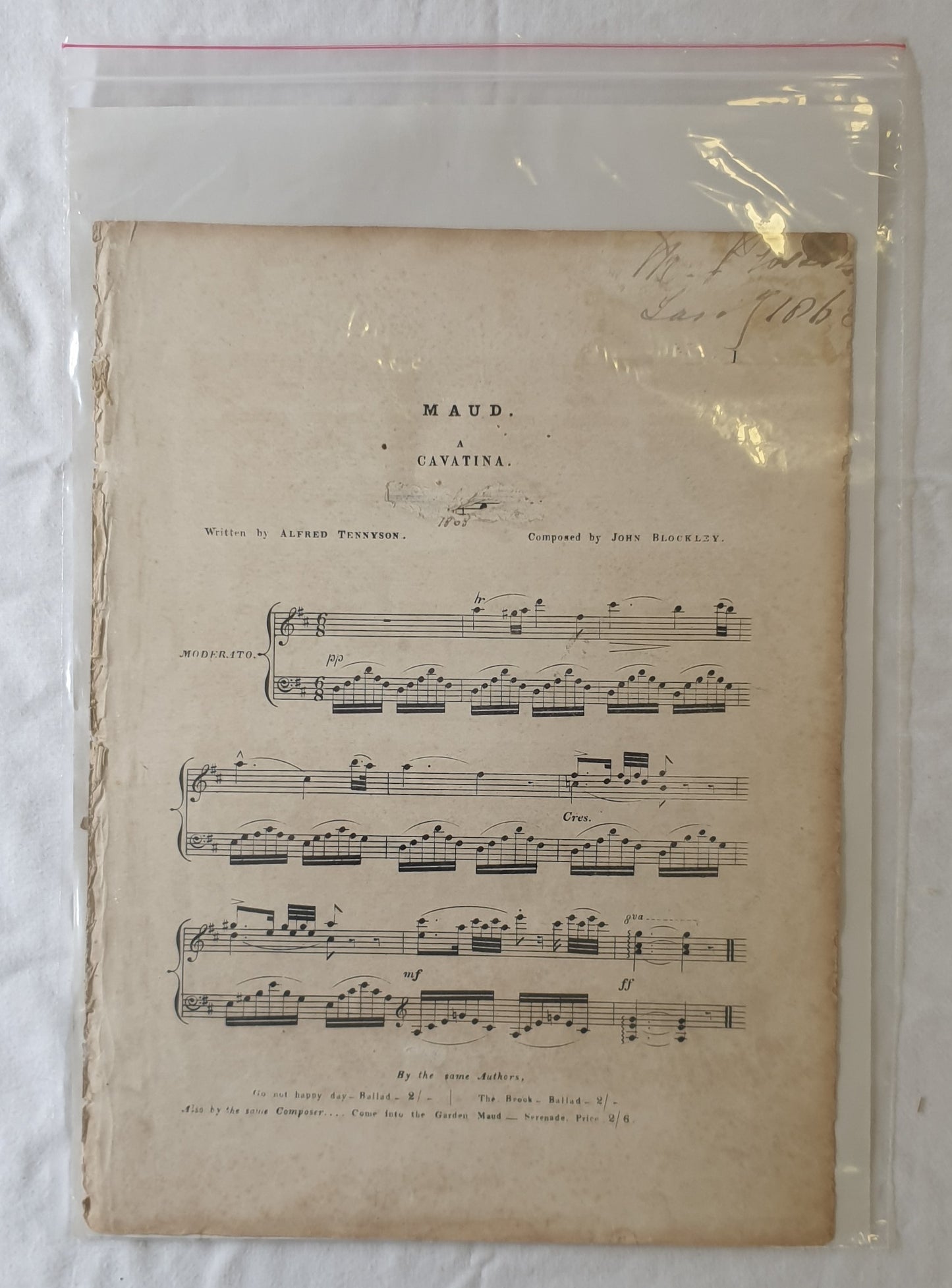 Maud A Cavatina Written by Alfred Tennyson