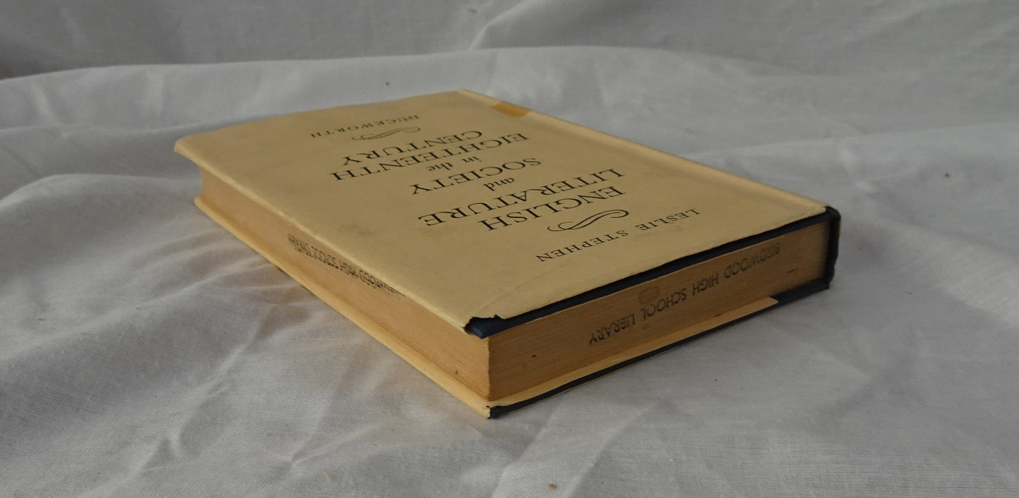 English Literature and Society in the Eighteenth Century by Leslie Stephen