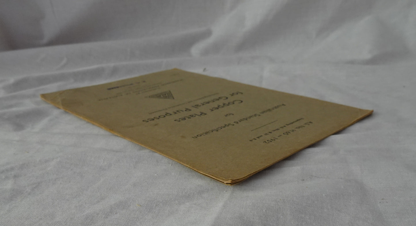Australian Standard Specification for Copper Plates for General Purposes