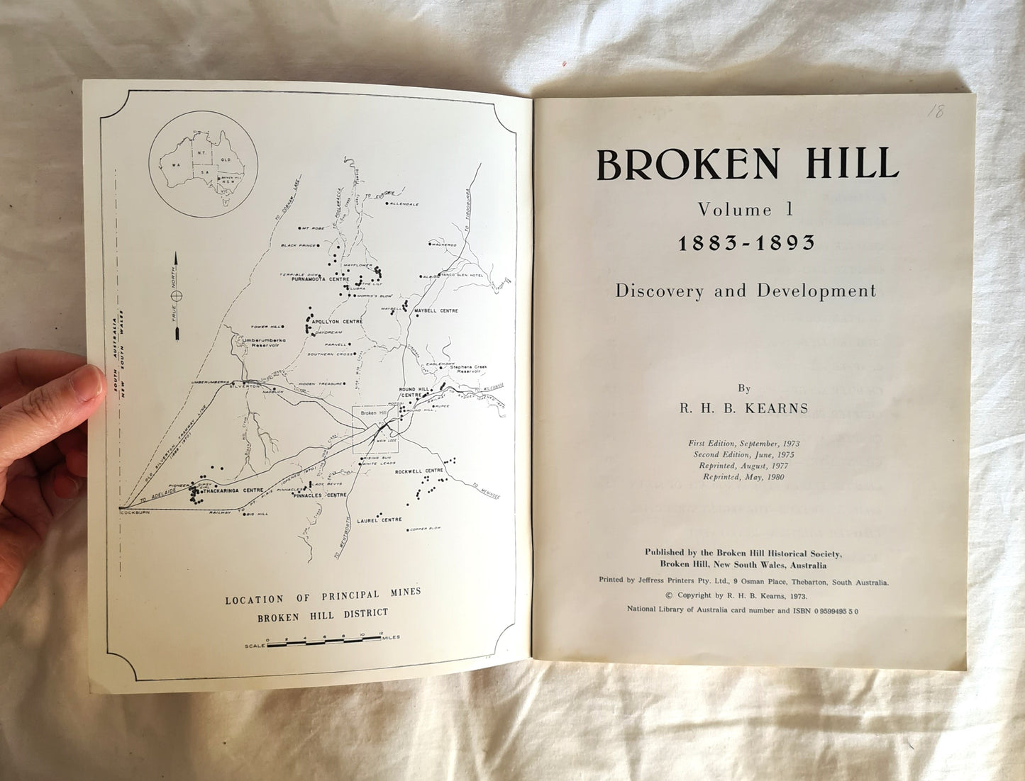 Broken Hill  Volume 1 1883-1893  Discovery and Development  by R. H. B. Kearns