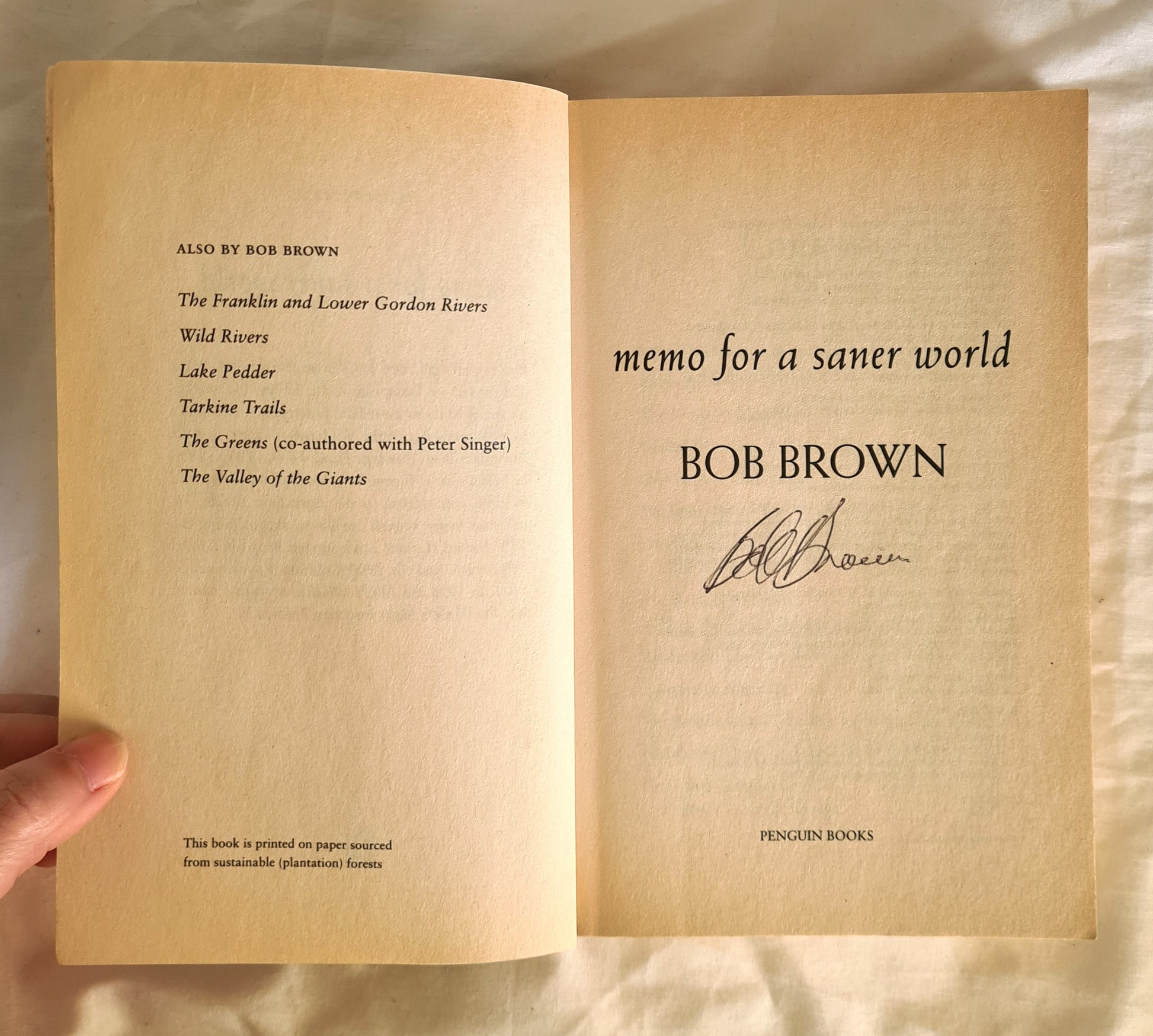 Memo For a Saner World  by Bob Brown