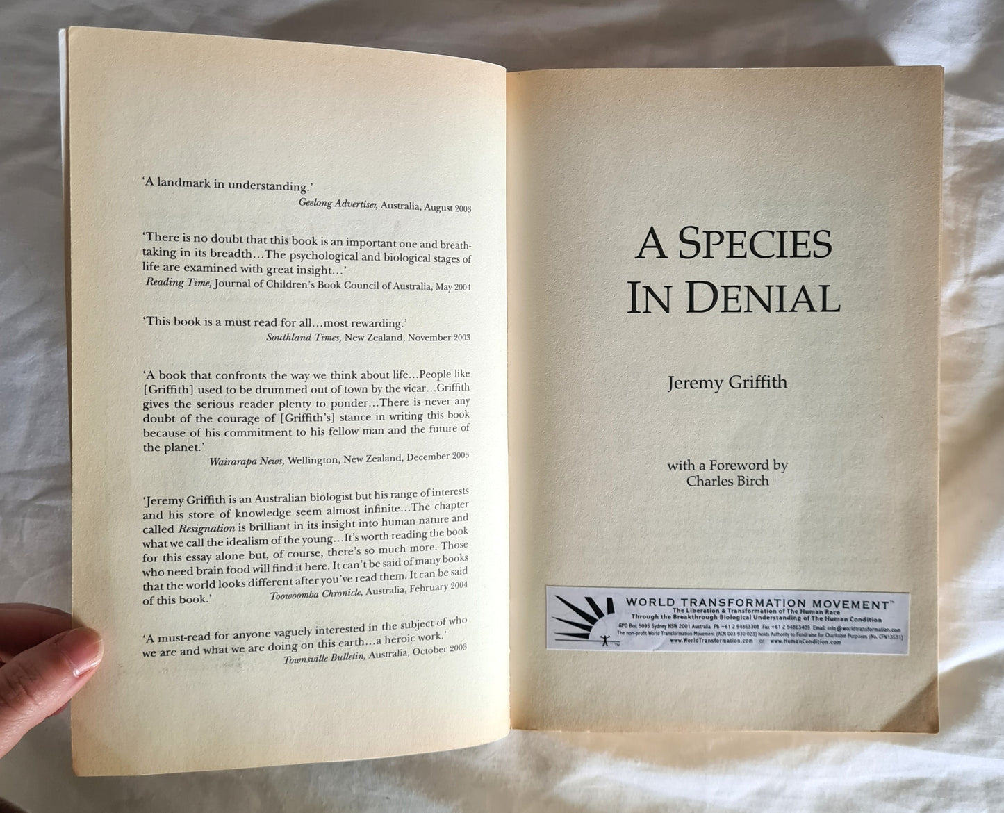 A Species in Denial by Jeremy Griffith