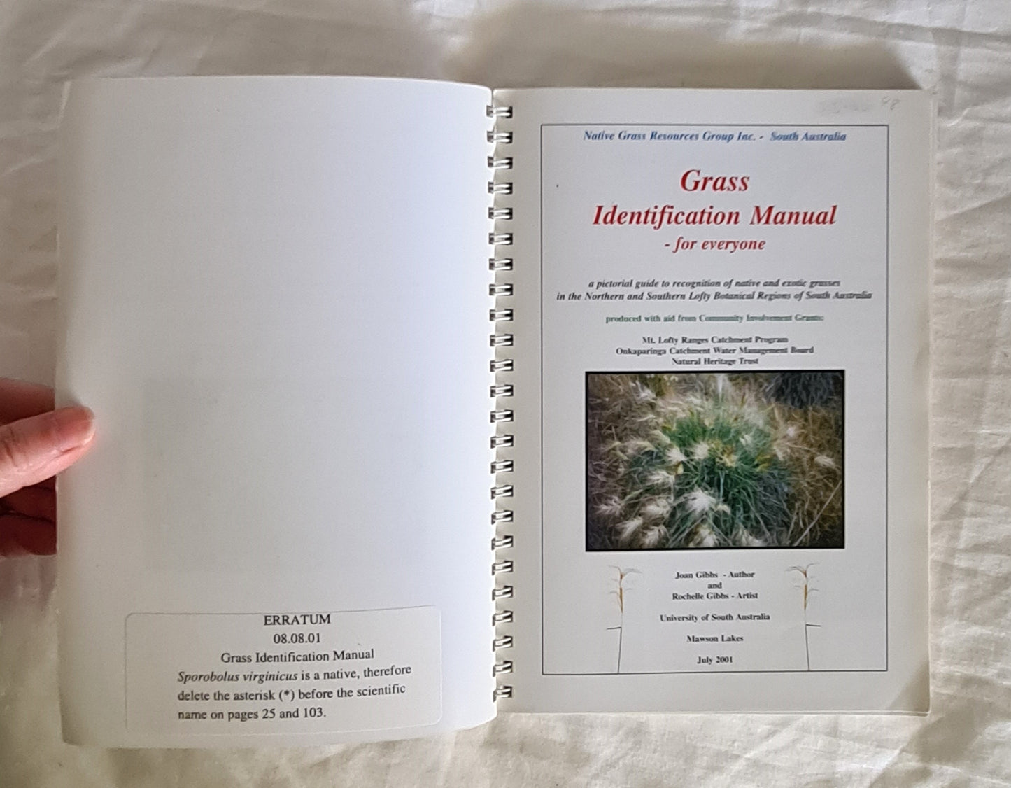 Grass Identification Manual – for everyone by Joan Gibbs