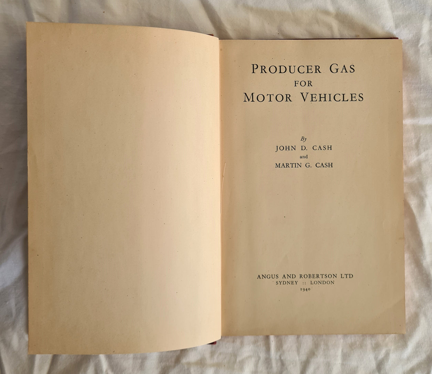 Producer Gas for Motor Vehicles by John D. Cash and Martin G. Cash