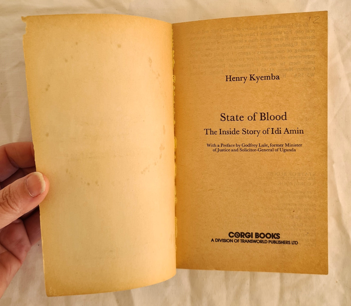 State of Blood by Henry Kyemba