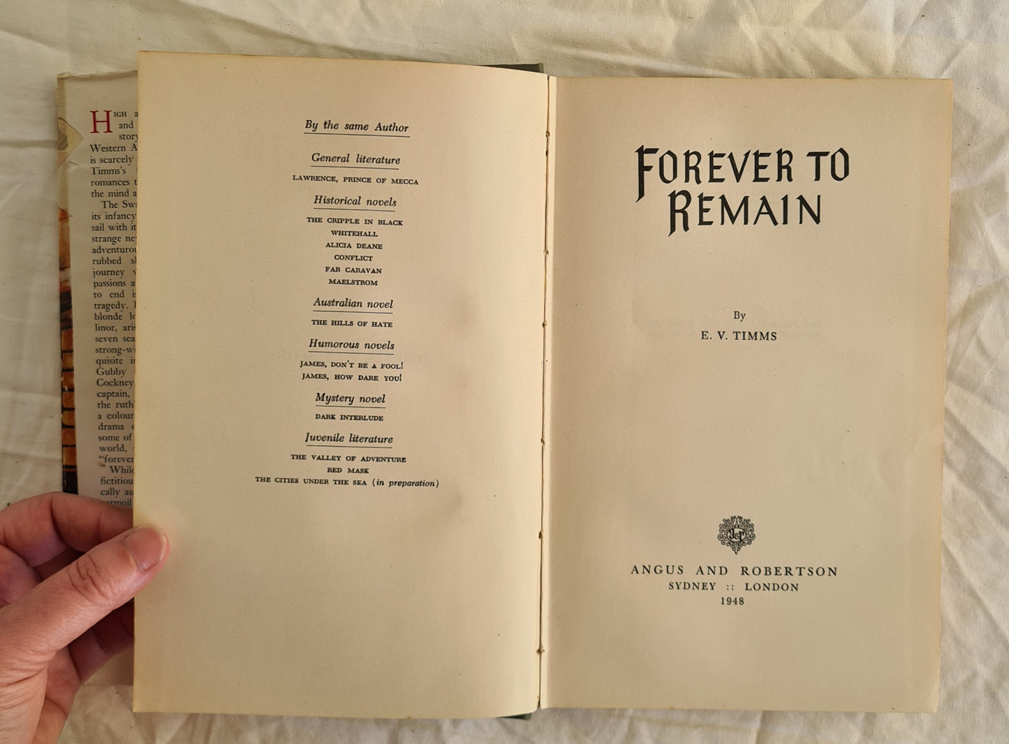 Forever to Remain by E. V. Timms (1st Reprint)