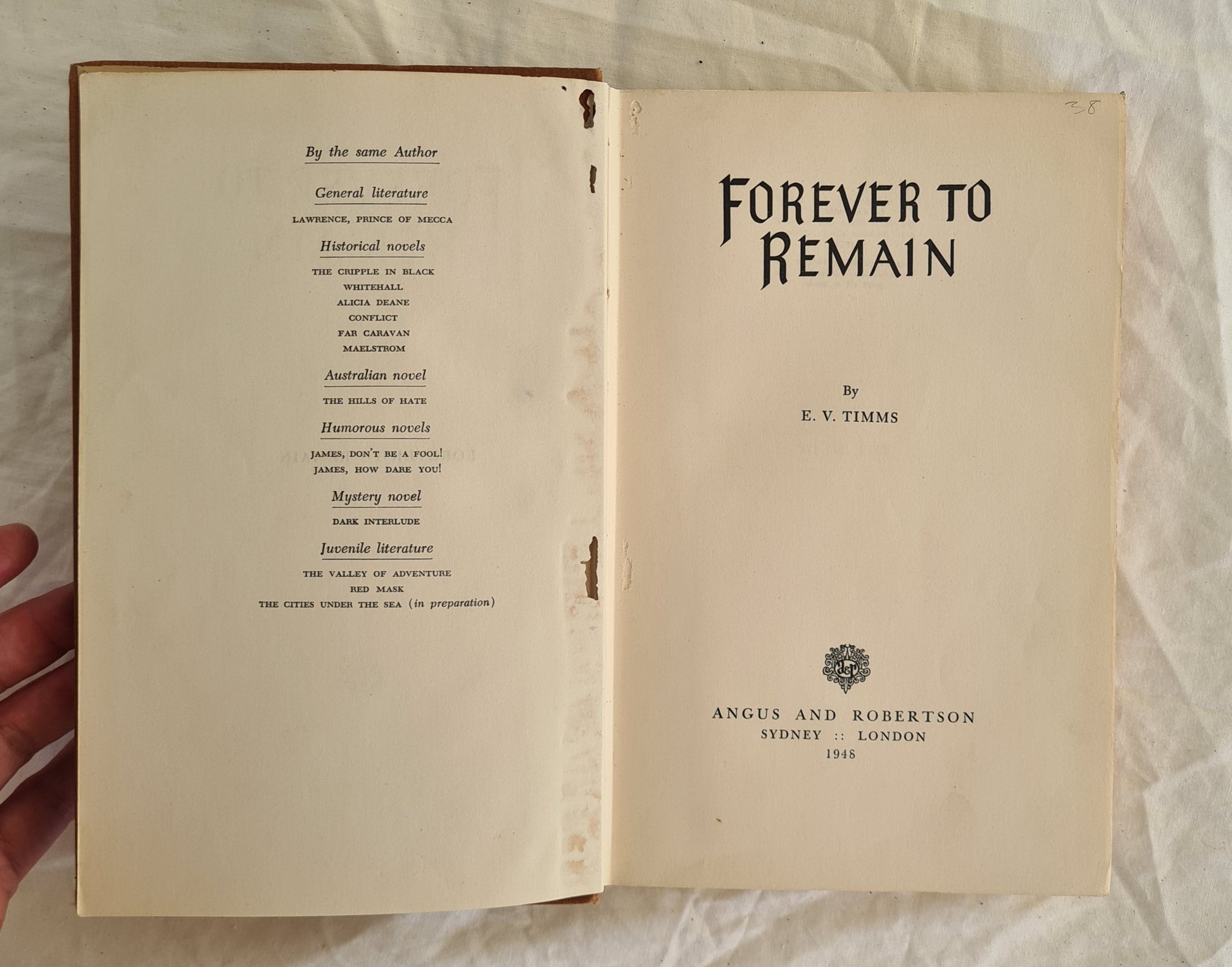 Forever to Remain by E. V. Timms (1st)