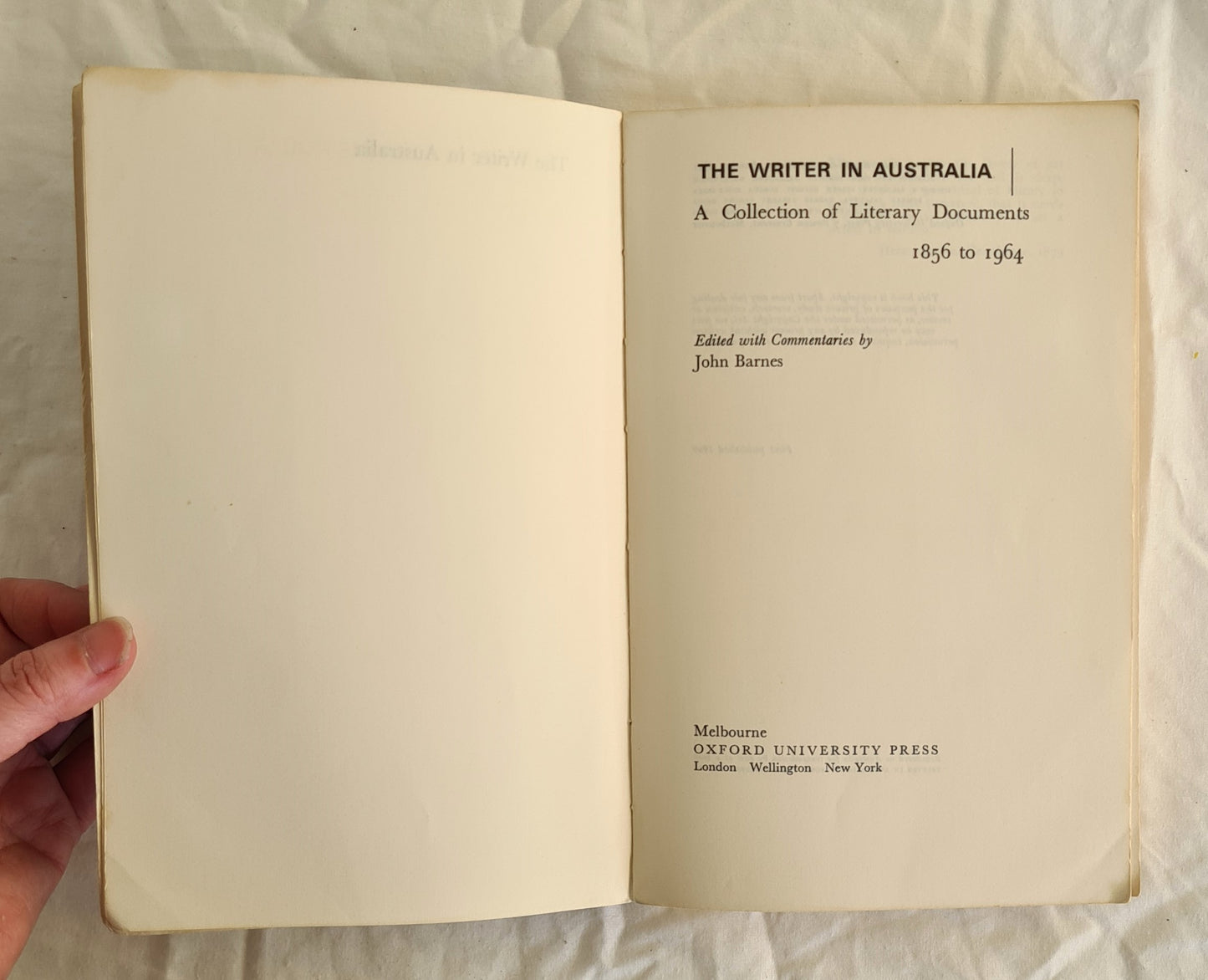 The Writer in Australia by John Barnes