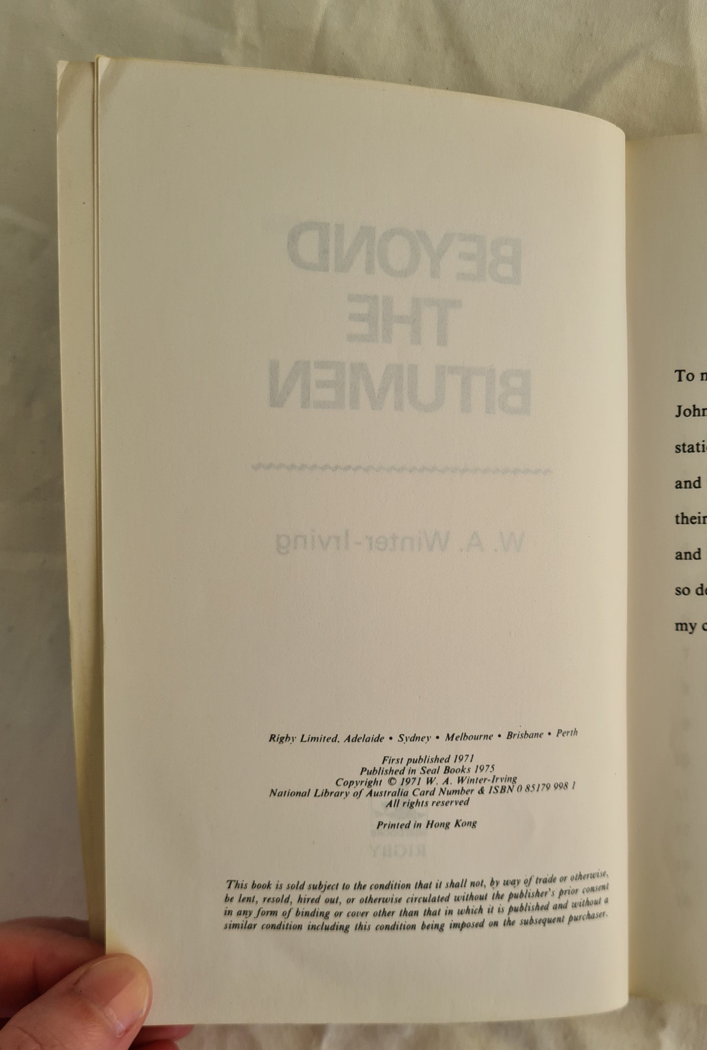 Beyond the Bitumen by W. A. Winter-Irving
