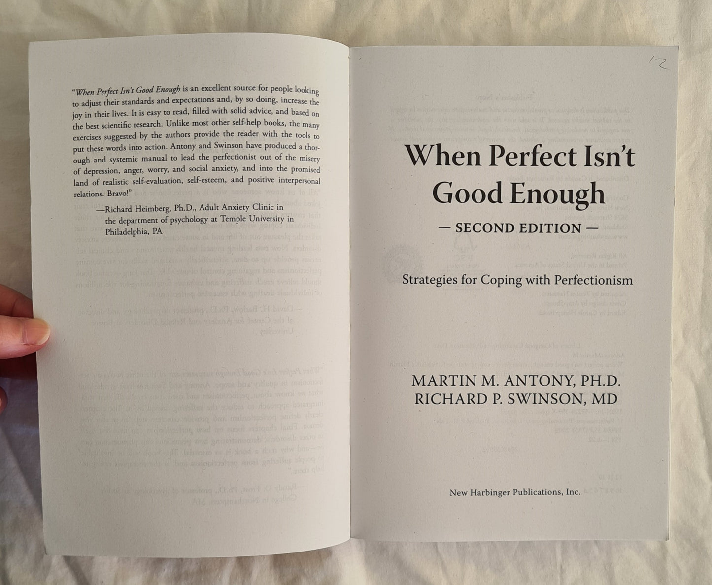 When Perfect Isn’t Good Enough by Martin M. Anthony and Richard P. Swinson