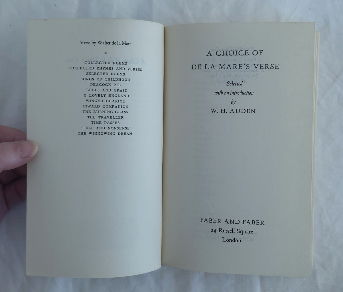 A Choice of de la Mare’s Verse by W. H. Auden
