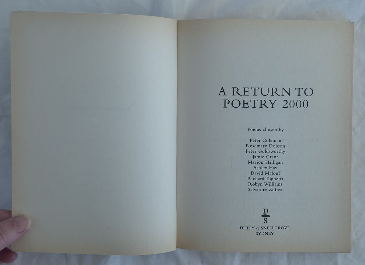 A Return to Poetry 2000 by Peter Coleman, and others