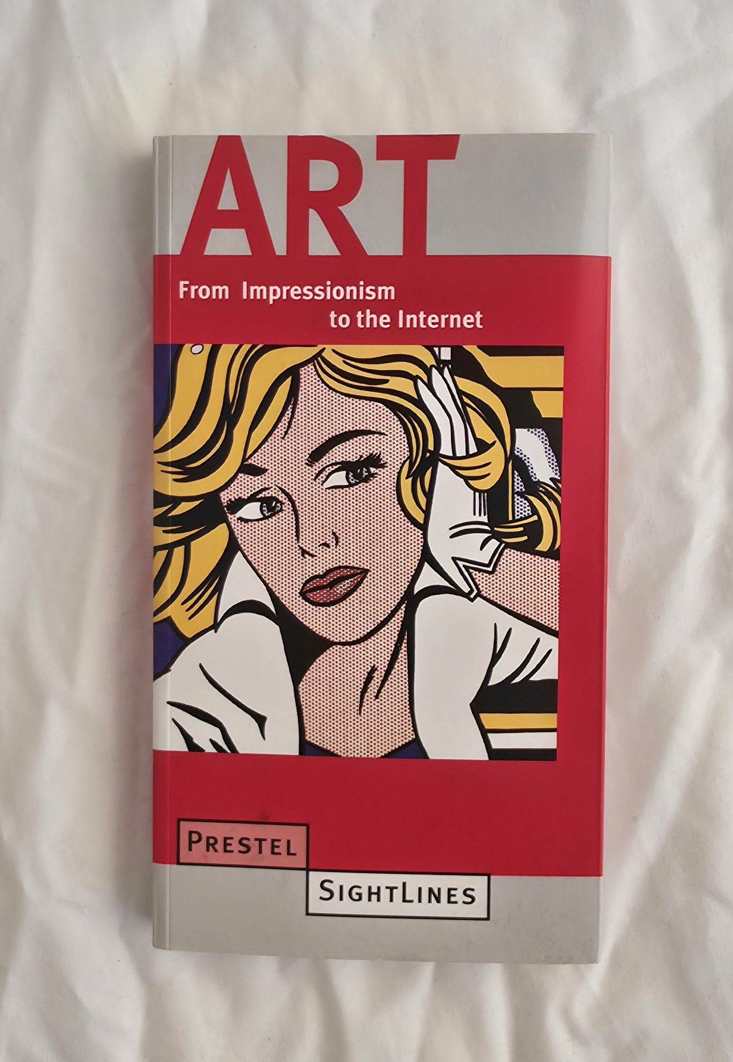 Book cover with a stylized illustration of a woman on a red background