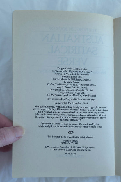 The Penguin Book of Australian Satirical Verse by Philip Neilsen
