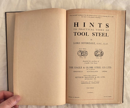 Hints to Practical Users of Tool Steel by Lord Riverdale