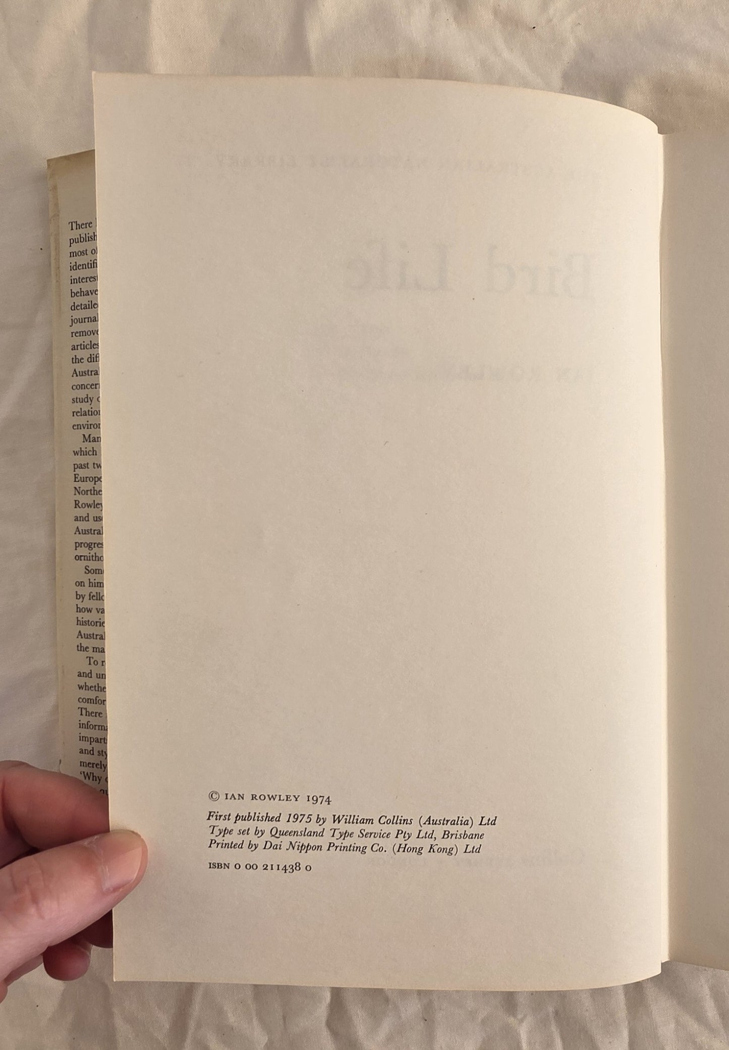 Bird Life by Ian Rowley (Collins)