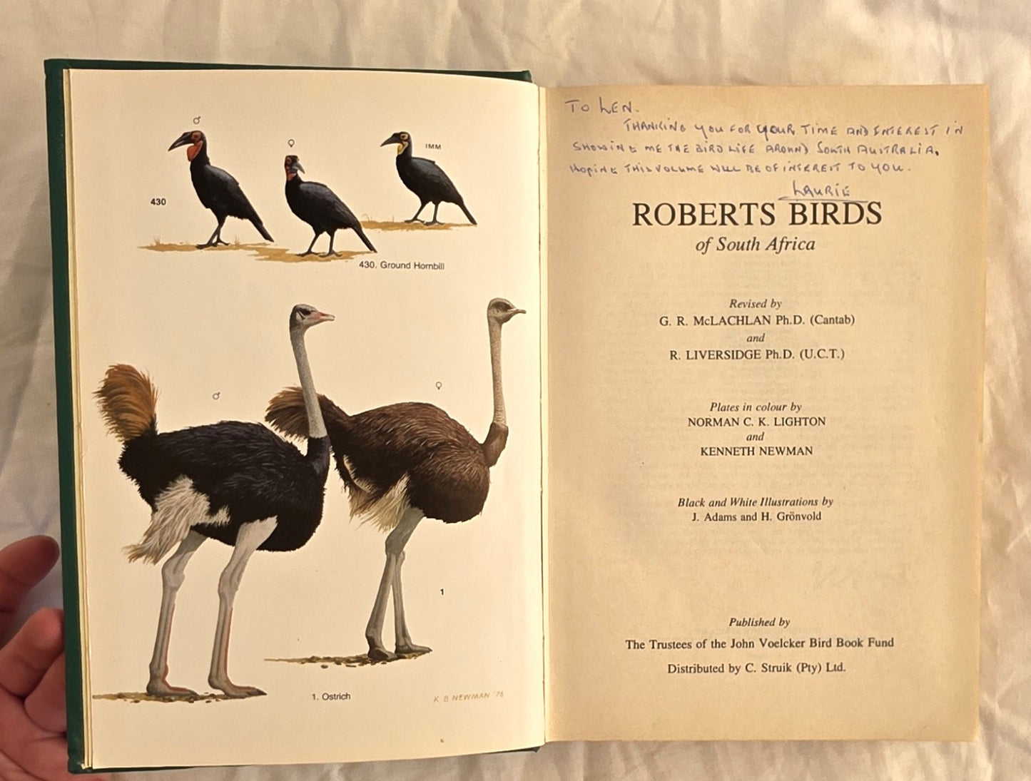 Roberts Birds of South Africa by G. R. McLachlan and R. Liversidge