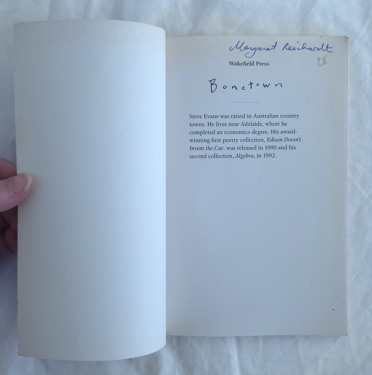 Bonetown by Steve Evans (inscribed)