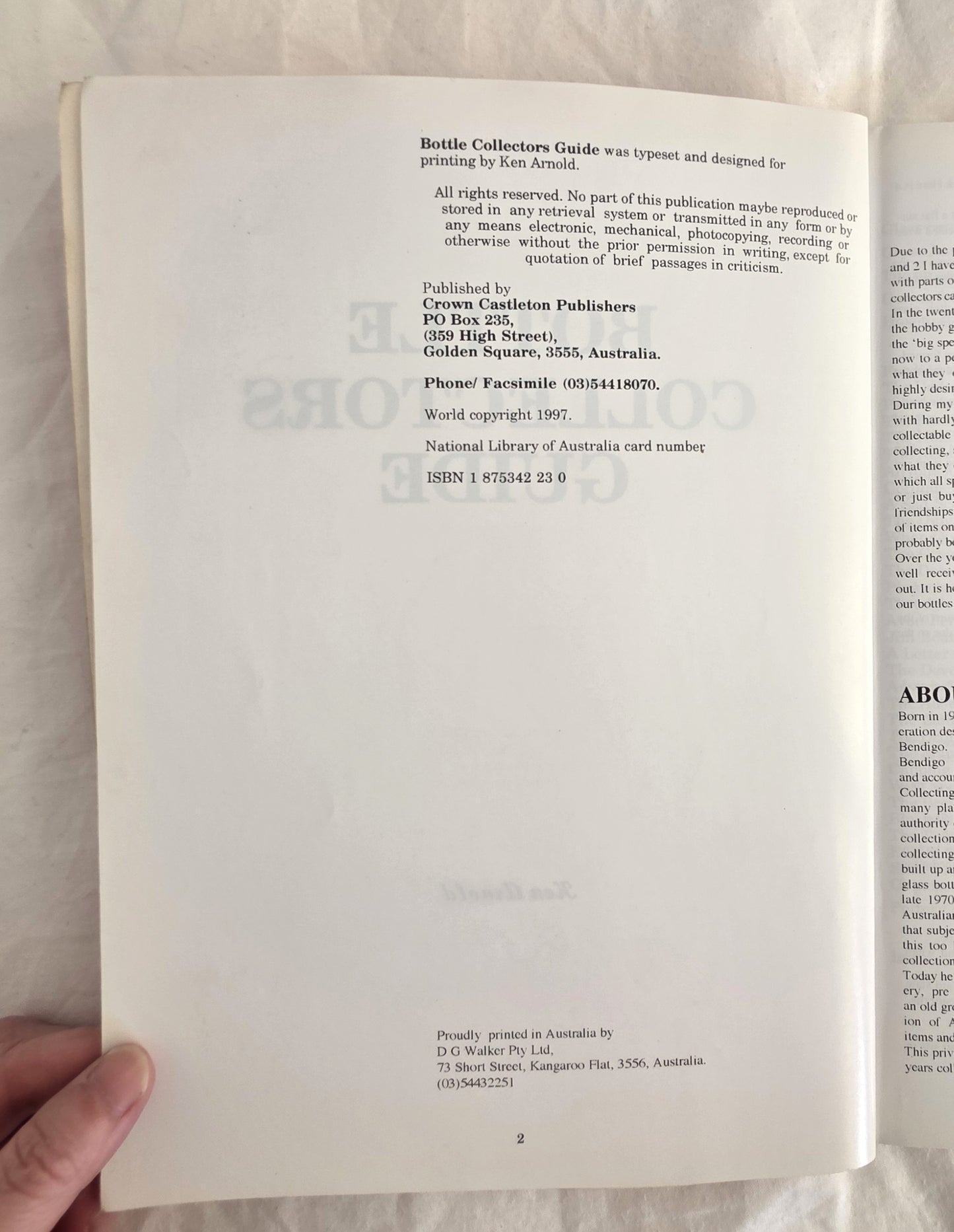 Bottle Collectors Guide by Ken Arnold