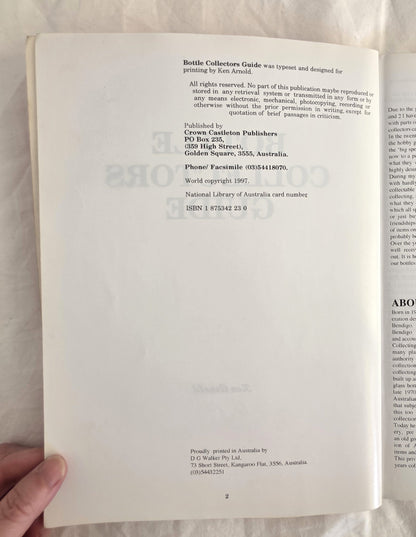 Bottle Collectors Guide by Ken Arnold