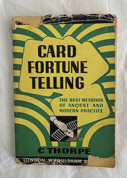 Book cover of 'Card Fortune Telling' by C. Thorpe with green and yellow design.