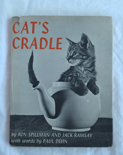 Book cover of 'Cat's Cradle' with a kitten in a teapot on a white background