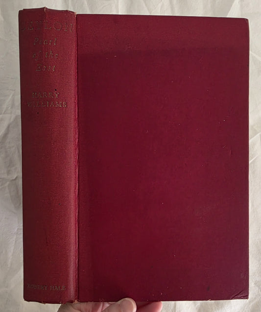 Red book held by a hand on a white background