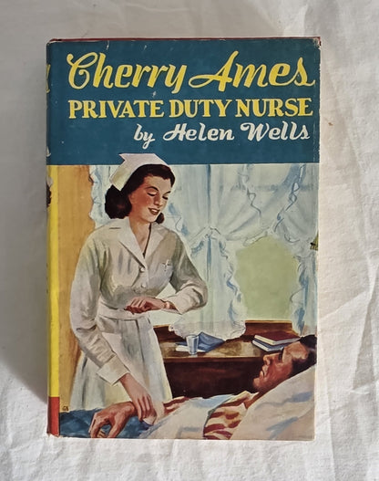 Book cover of 'Cherry Ames, Private Duty Nurse' by Helen Wells on a textured white background.