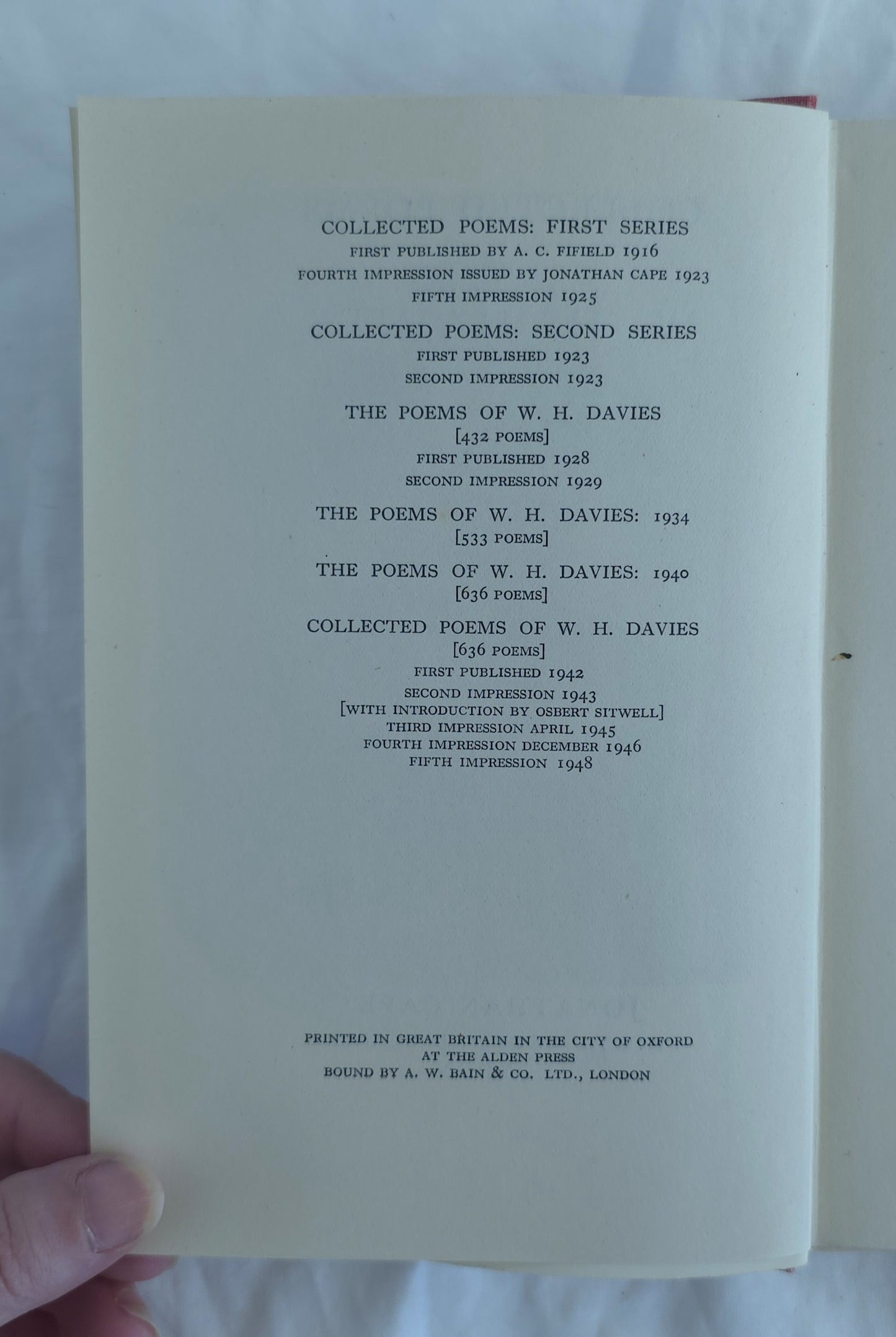 Collected Poems of W. H. Davies by Osbert Sitwell