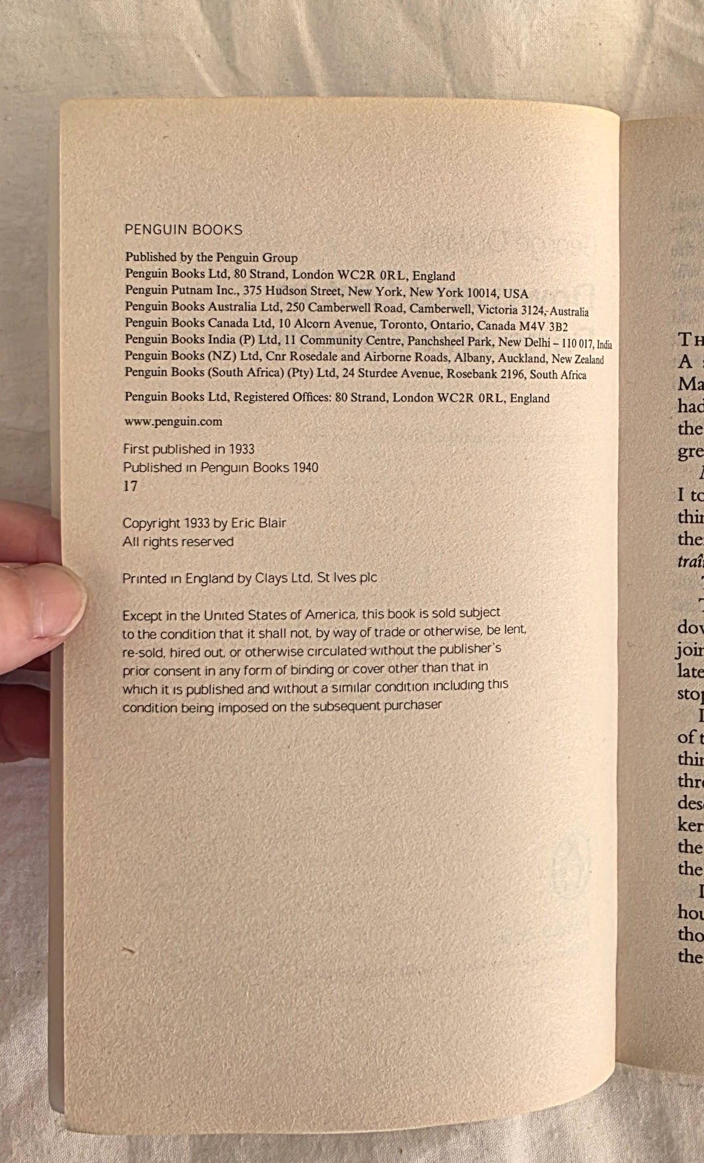 Down and Out in Paris and London by George Orwell