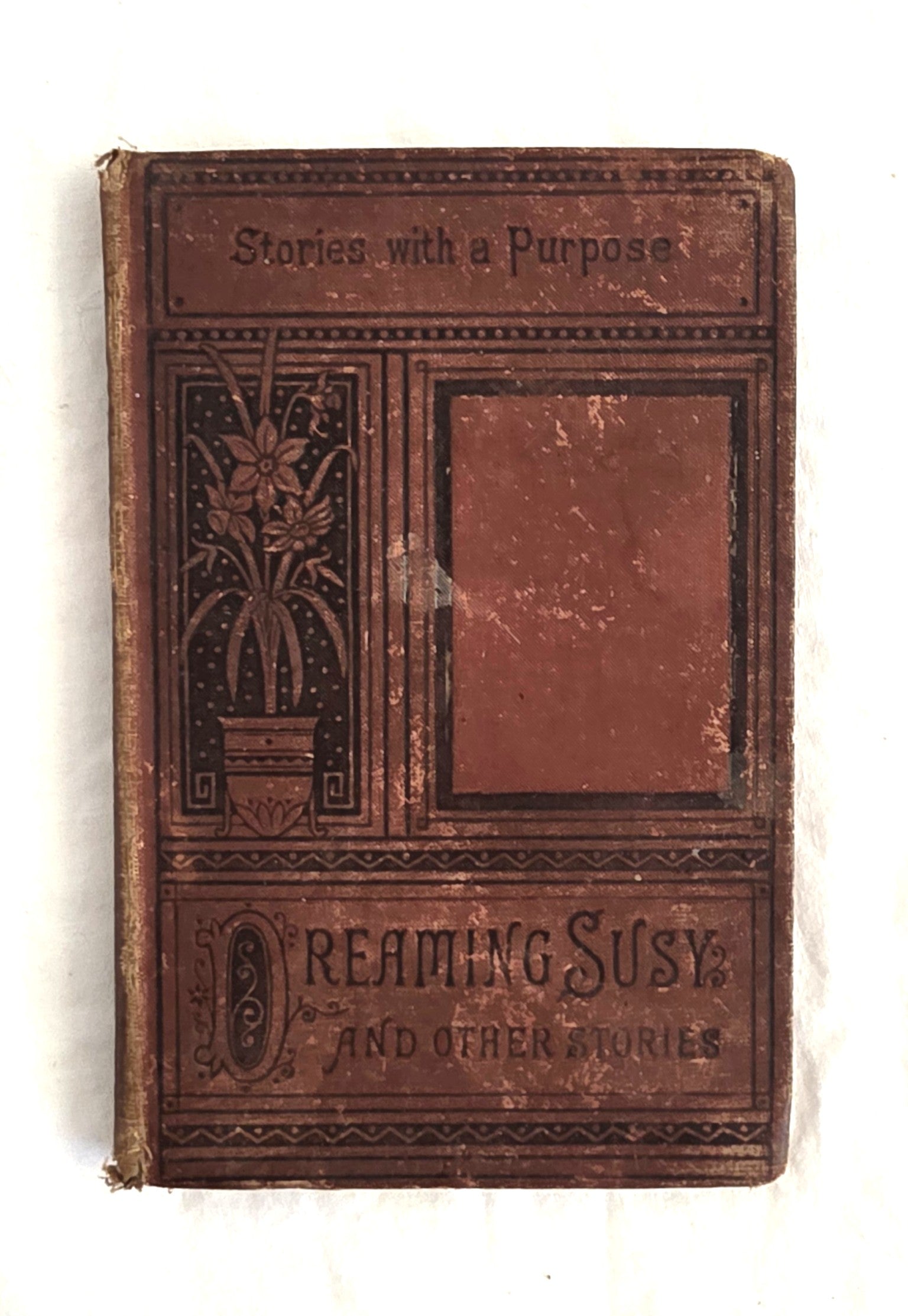 Vintage book titled 'Stories with a Purpose' on a white background