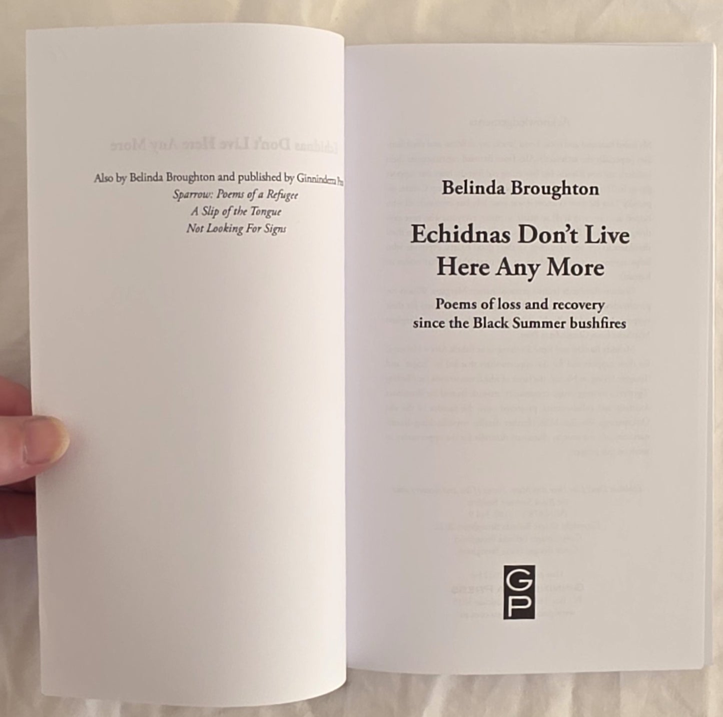 Echidnas Don’t Live Here Any More by Belinda Broughton