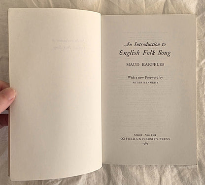An Introduction to English Folk Song by Maud Karpeles
