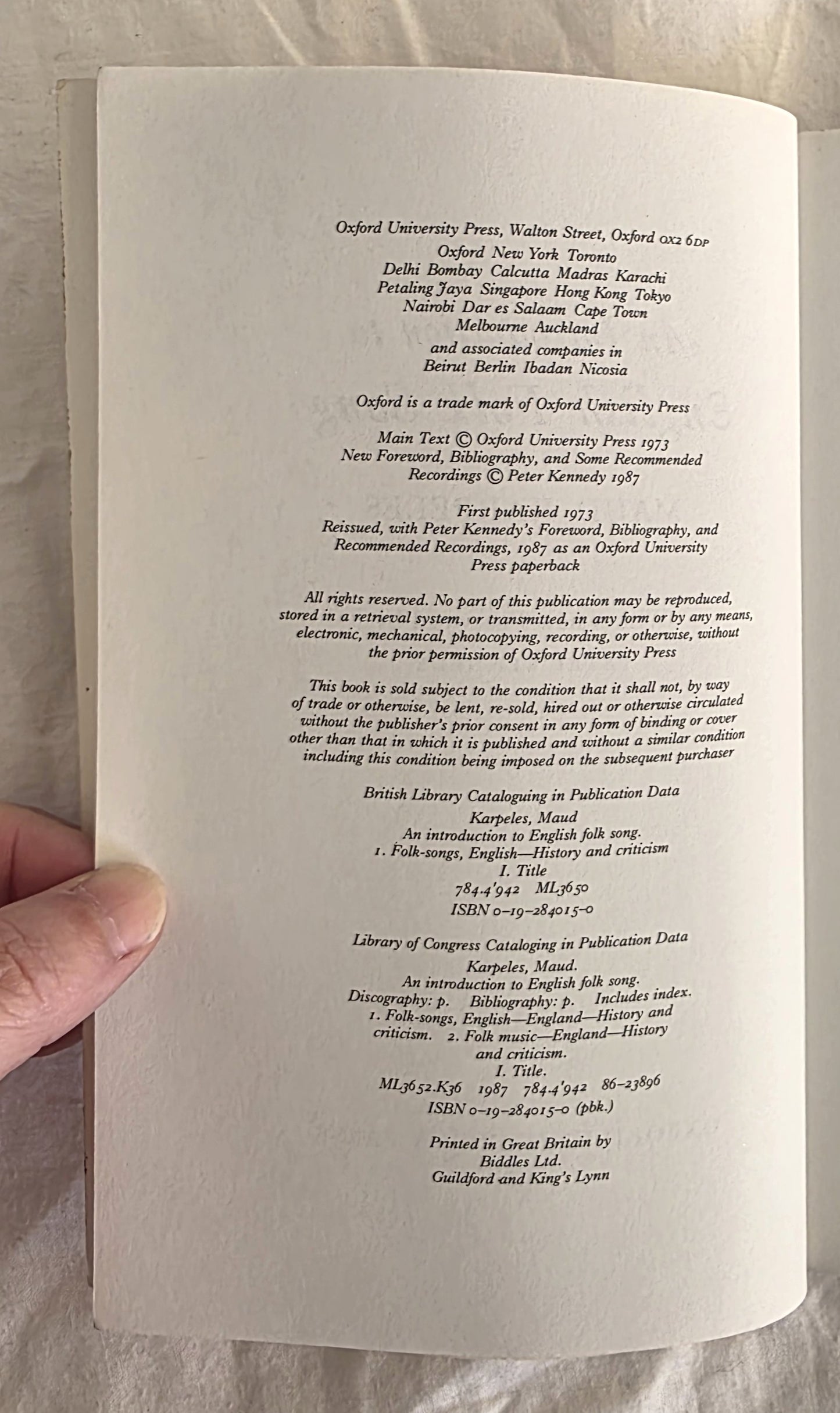 An Introduction to English Folk Song by Maud Karpeles