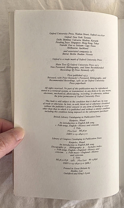 An Introduction to English Folk Song by Maud Karpeles