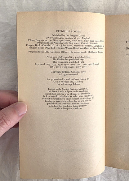 Notes from Underground : The Double by Fyodor Dostoyevsky