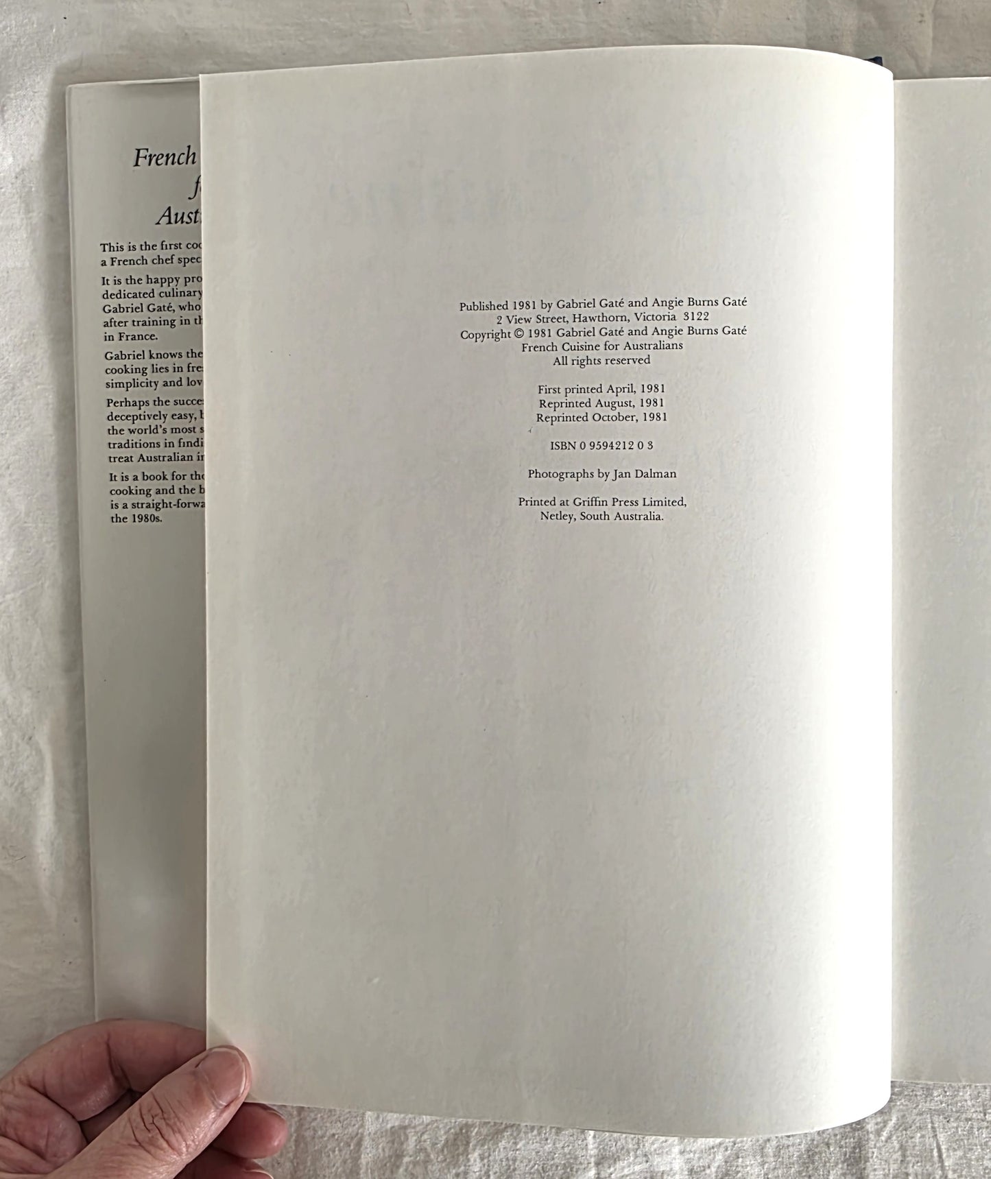 French Cuisine for Australians by Gabriel Gate and Angie Burns Gate (1981)