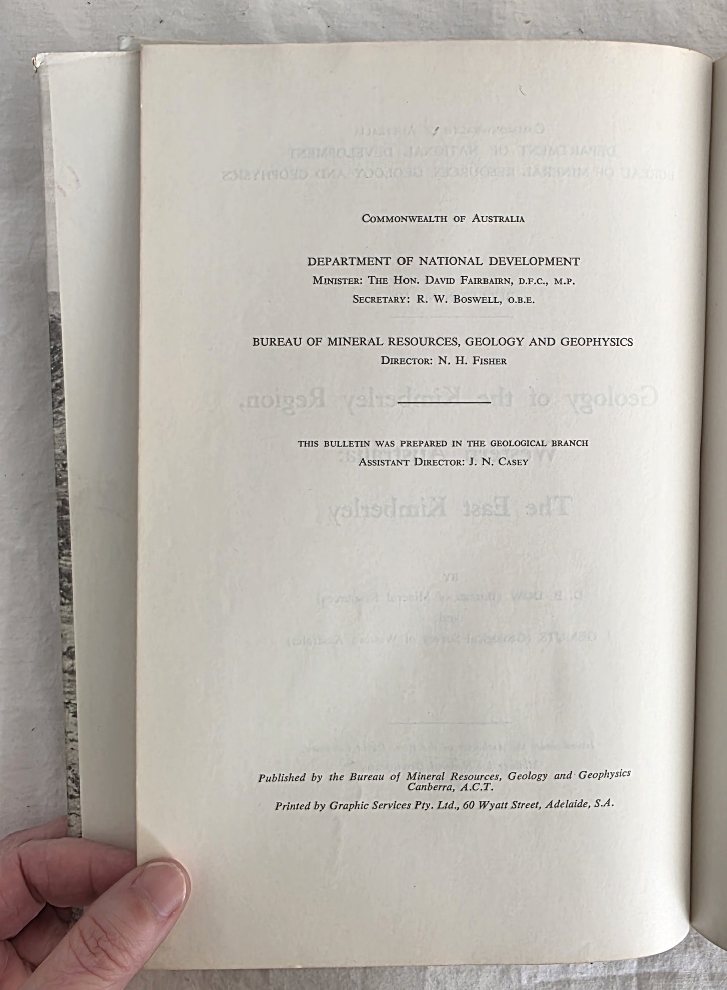 Geology of the Kimberley Region Western Australia by D. B. Dow and I. Gemuts