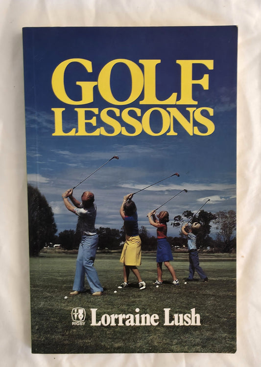 Book titled 'Golf Lessons' by Lorraine Lush with a cover showing people playing golf.