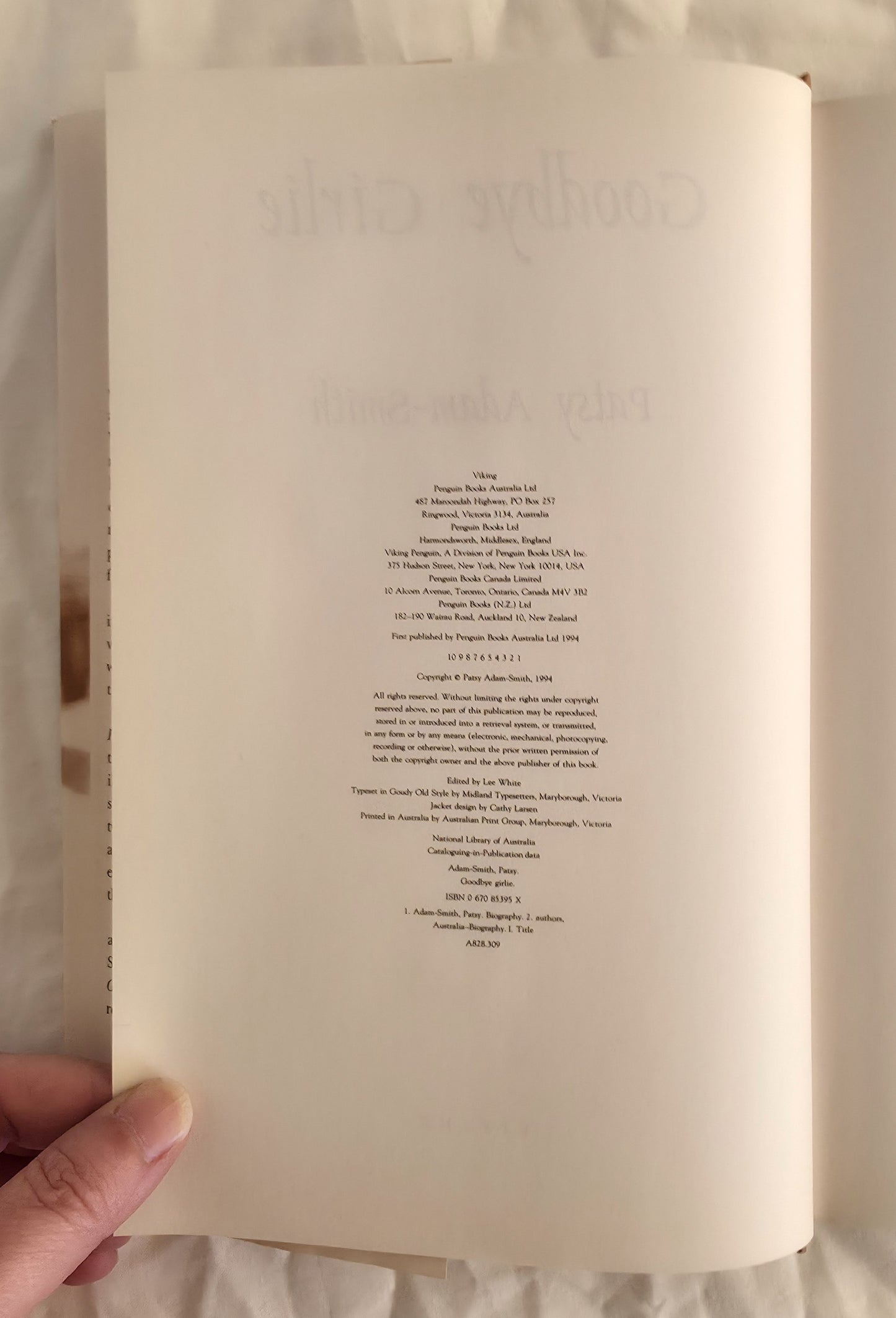 Goodbye Girlie by Patsy Adam-Smith