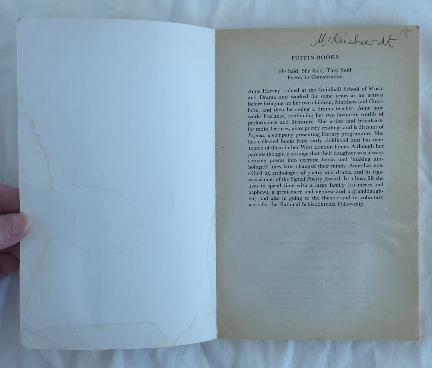 He Said, She Said, They Said by Anne Harvey
