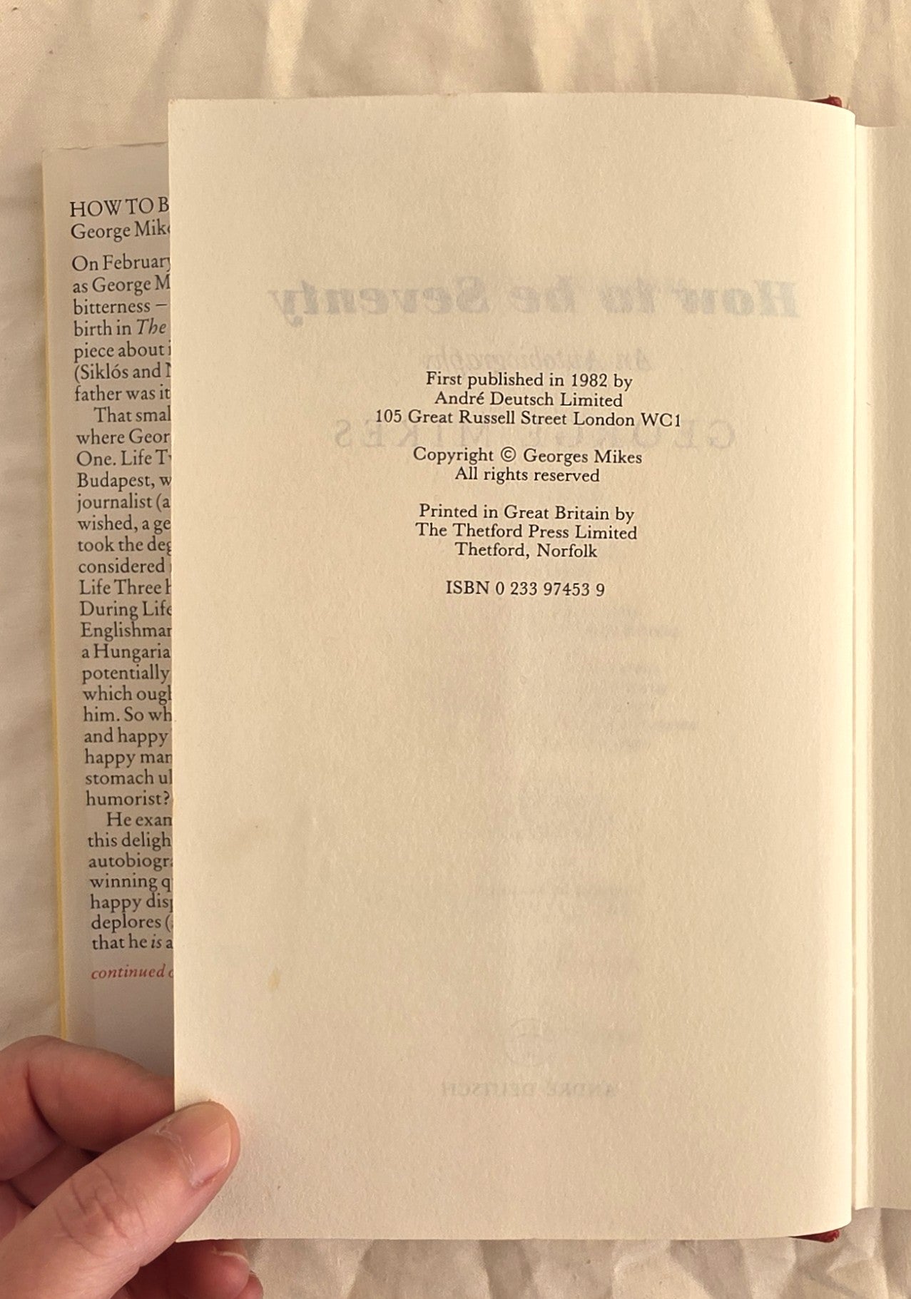 How to Be Seventy by George Mikes