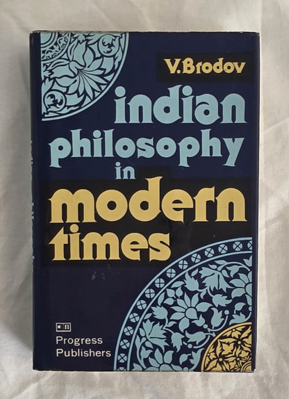 Book titled 'Indian Philosophy in Modern Times' by V. Brodov on a textured surface