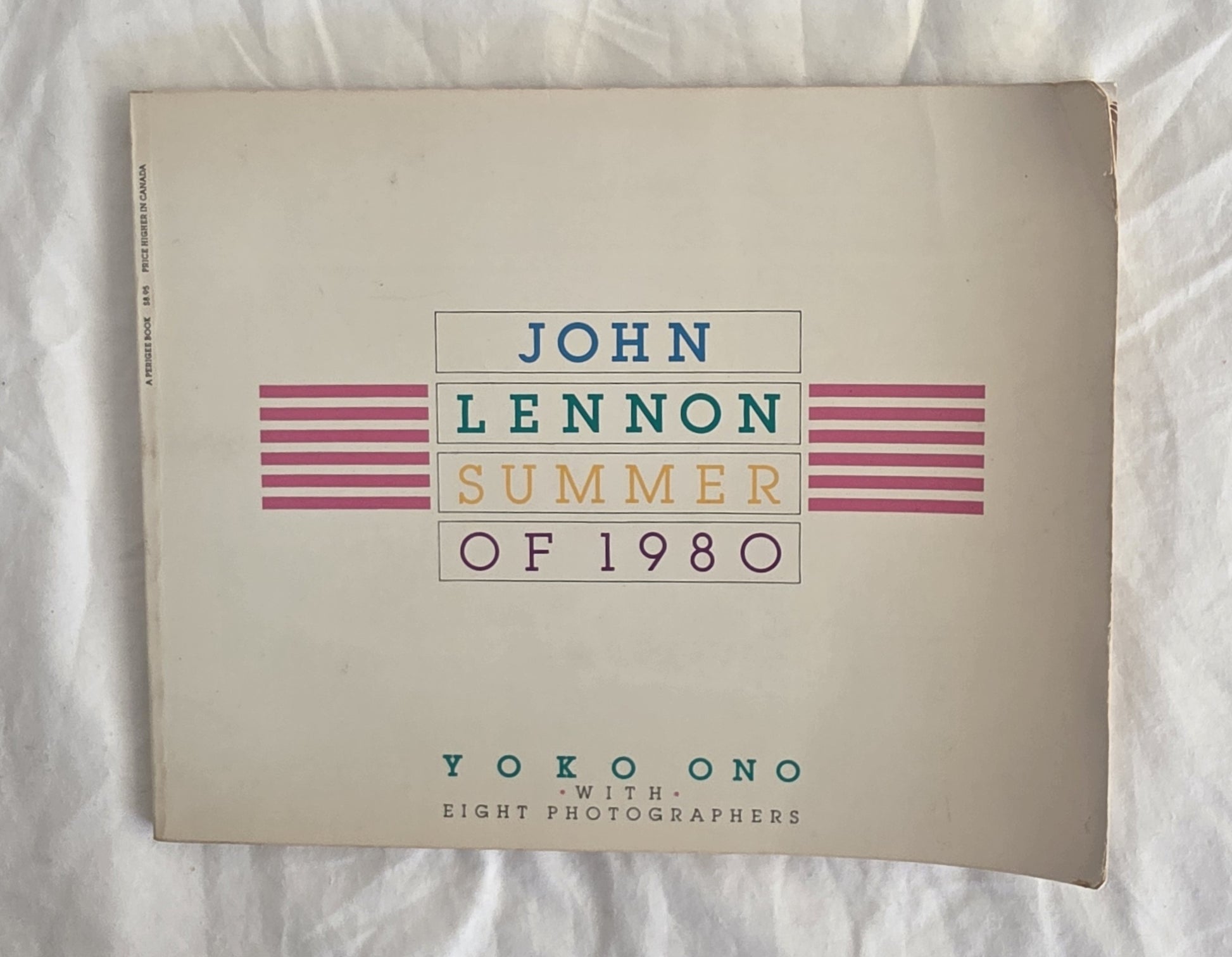 Book cover of 'John Lennon Summer of 1980' by Yoko Ono on a white textured background