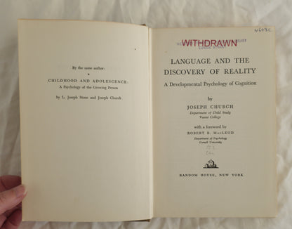 Language and the Discovery of Reality by Joseph Church